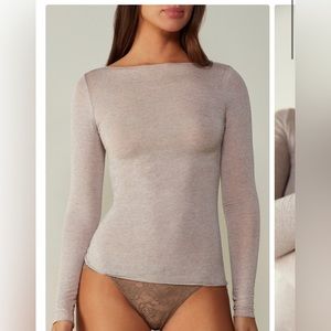 Intimissimi Boat Neck Modal Cashmere Ultralight Top